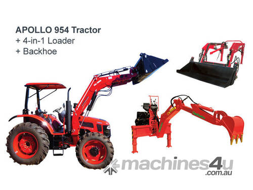 APOLLO 95hp 4WD Diesel Tractor + FEL + Backhoe