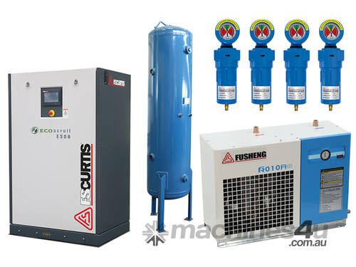 caption CVA Compressors - Eco Scroll Oil-Free 7.5kw Oil Free Compressor Ultimate Package