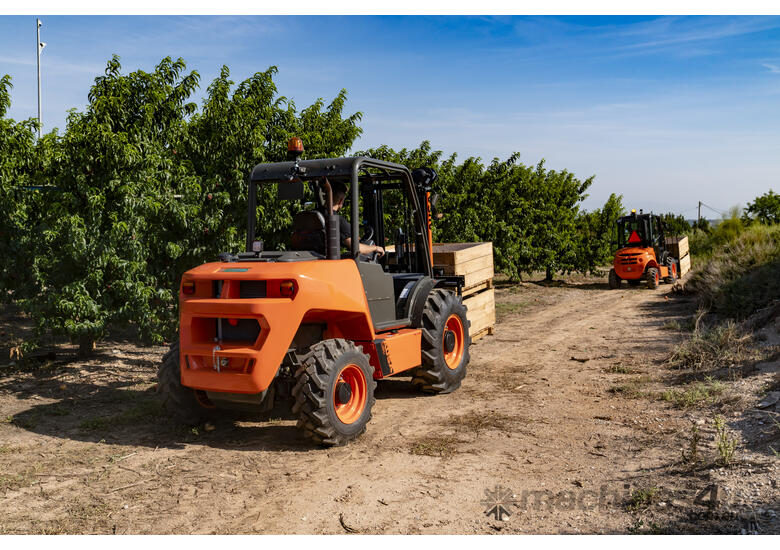 caption AUSA C251H Rough Terrain Forklift - Open Cab / 3.7m Triplex Mast