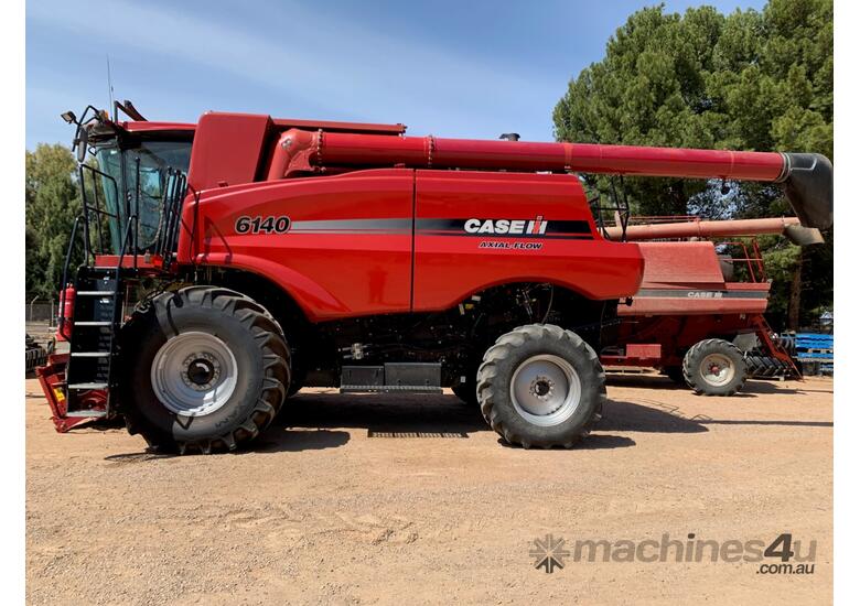 caption Case IH 6140 Axial Flow Combine & MacDon FD135 Front