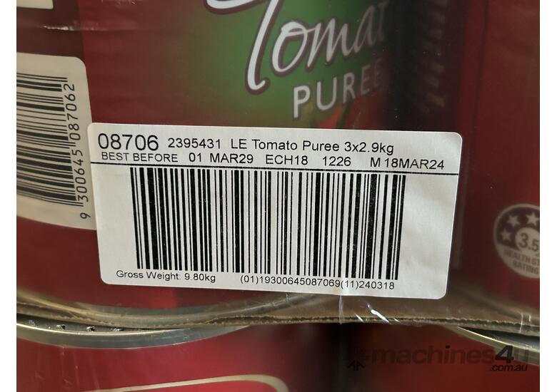 caption Approx 30x 2.9kg Packages of Leggo's Tomato Puree