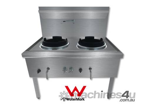 Gasmax Stainless Steel Waterless Nature Gas Double Wok Chimney Burner Ww 2Nc