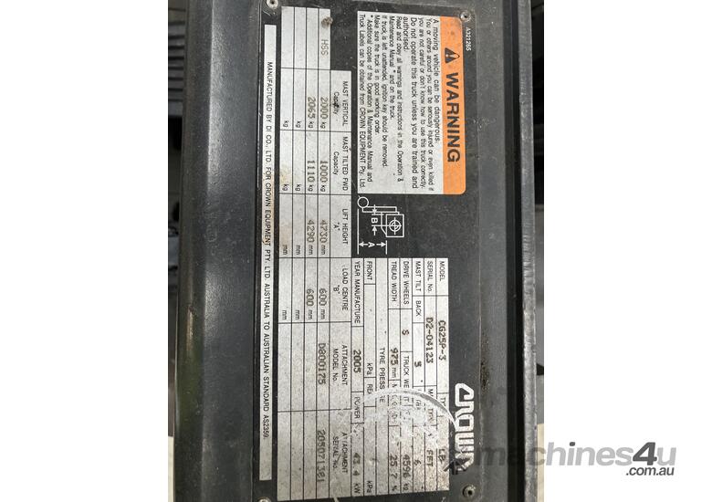 caption Crown Counterbalance Forklift 2005