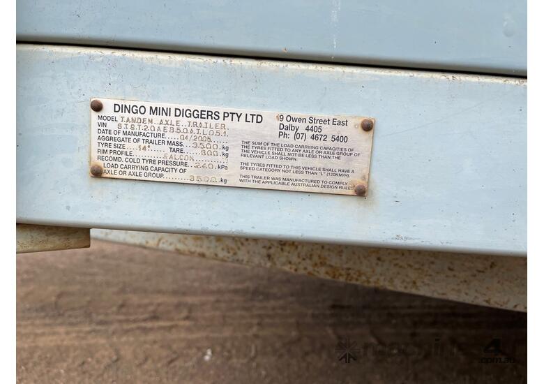 caption 2005 Dingo Tandem Axle Plant Trailer
