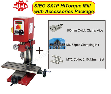 SIEG SX1P HiTorque Mill with Accessory Pak.