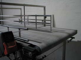 Large Stainless Steel Motorised Belt Conveyor Variable Speed - 2.2m long - picture0' - Click to enlarge
