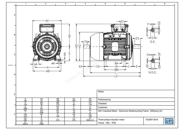 caption 3kW 4Pole Motor