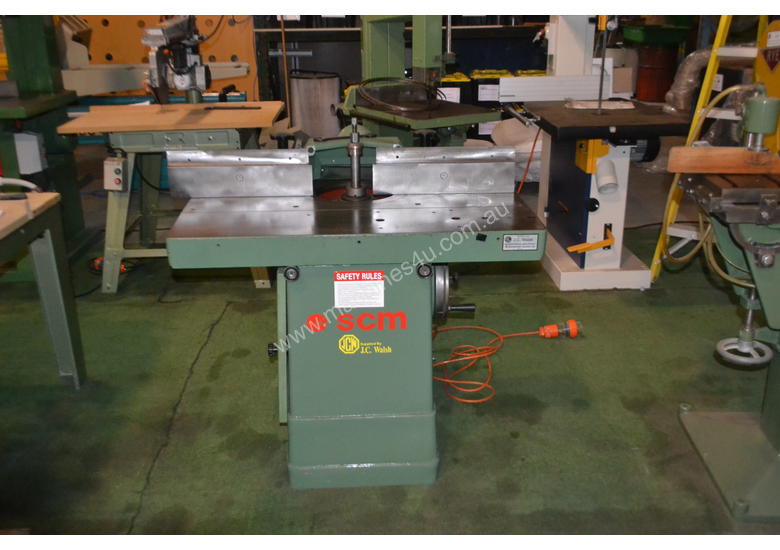caption SCM sliding table spindle moulder