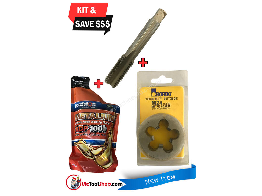 New bordo Bordo M24 Button Die and Hand Tap with Cutting Fluid 1 Litre