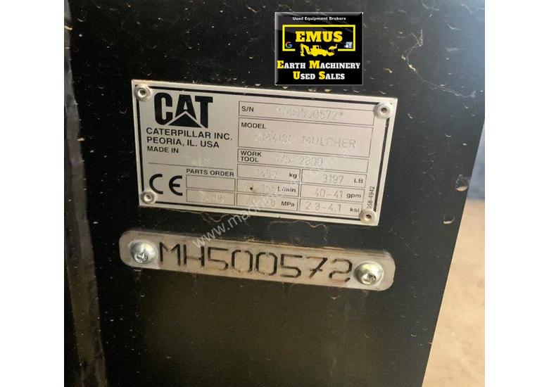 caption 2018 CAT Skid Steer Mulcher, never used. E.M.U.S. AS189