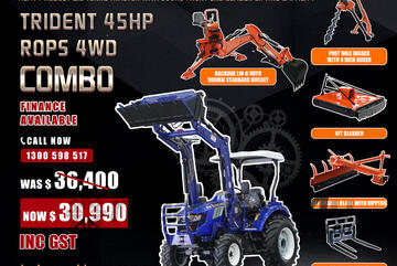 TRIDENT 45HP 4WD TRACTOR COMBO DEAL