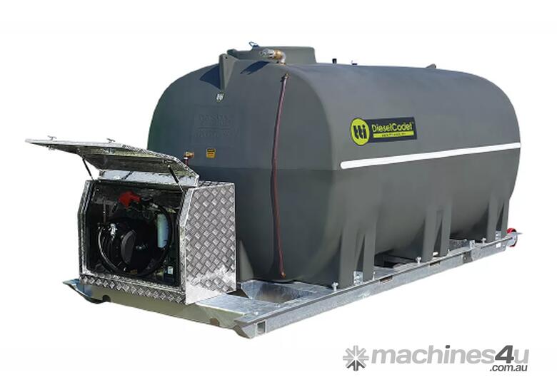 caption NEW 5000LTR DIESEL TANK WITH SKID, PUMPSET AND HOSES