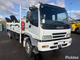 2006 Isuzu FVY1400 Long Flatbed Crane Truck - picture0' - Click to enlarge