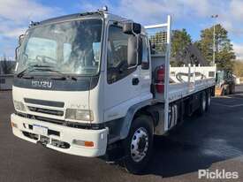 2006 Isuzu FVY1400 Long Flatbed Crane Truck - picture0' - Click to enlarge