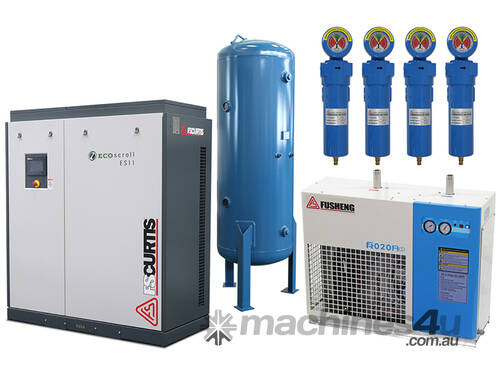 caption CVA Compressors - Eco Scroll Oil-Free 11kw Oil Free Compressor Ultimate Package
