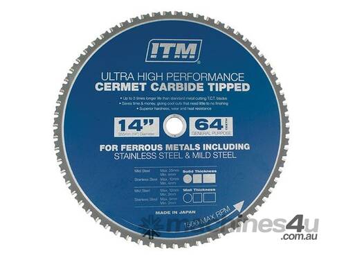 caption 350mm Cermet Carbide Metal Cutting Blade by ITM