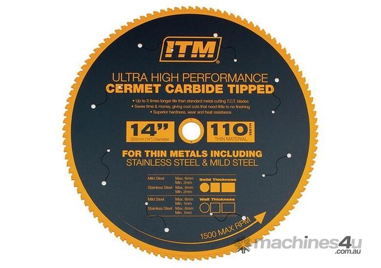 caption 350mm Cermet Carbide Metal Cutting Blade by ITM