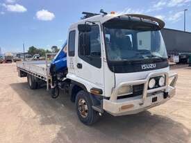 2005 Isuzu FRR550 Flatbed Crane Truck - picture0' - Click to enlarge