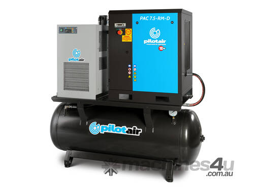 PAC 7.5RMD Rotary Screw Air Compressor, 7.5KW Dryer filter, 268L Receiver