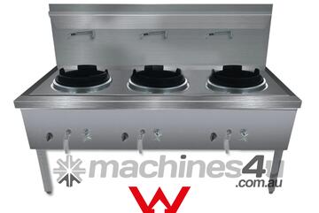 Gasmax Stainless Steel Waterless Lpg Triple Wok Chimney Burner Ww 3Lc