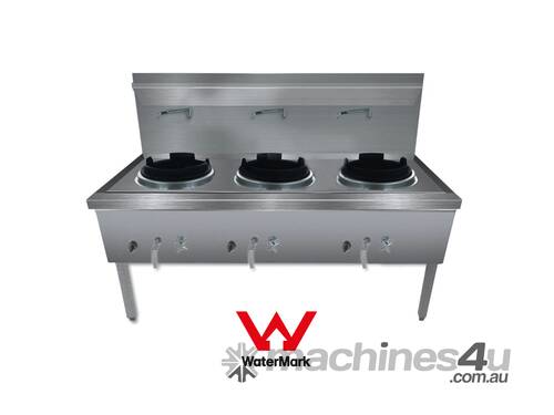 Gasmax Stainless Steel Waterless Lpg Triple Wok Chimney Burner Ww 3Lc