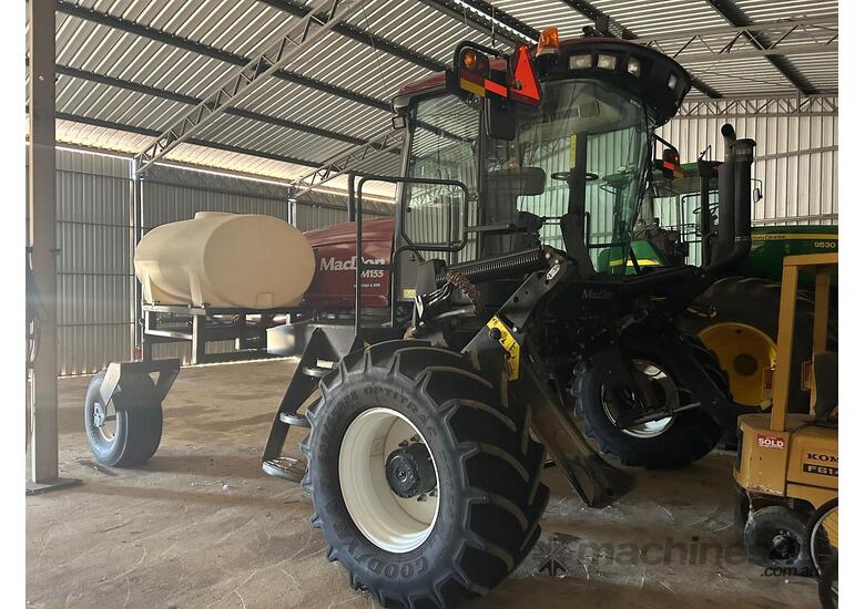 caption 2015 MACDON M155 WINDROWER & 2016 D65 35' SWATHER FRONT