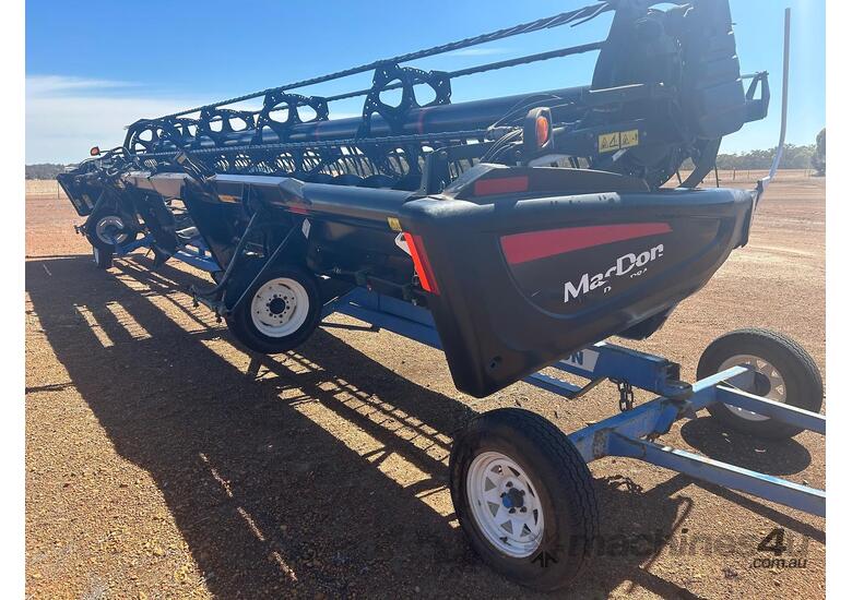 caption 2015 MACDON M155 WINDROWER & 2016 D65 35' SWATHER FRONT