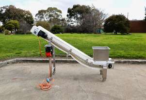 Stainless Steel Incline Conveyor - 1.38m High - Propac Stainless Steel Incline Conveyor - 1.38m High - Propac