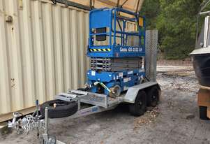 Genie GS-1932 XH scissor lift and coast mac plant trailer