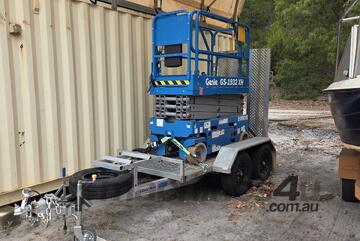 Genie GS-1932 XH scissor lift and coast mac plant trailer