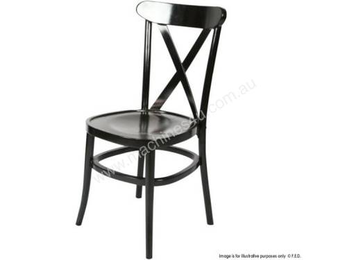 F.E.D. ZS-W01BL Black Classic cross back wooden dining chair
