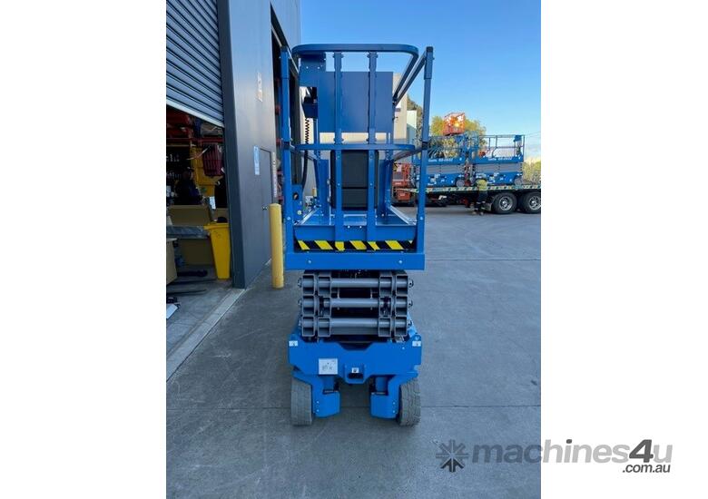 caption Genie GS2632 26ft Electric Narrow Scissor Lift - Optional Trailer Package
