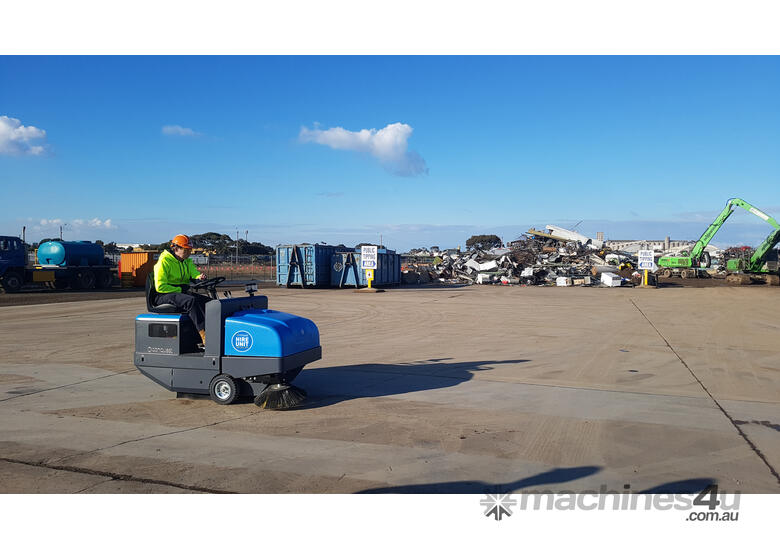 caption Large HD115 Ride on Sweeper LPG- Low hours! Fully Resprayed - Hire