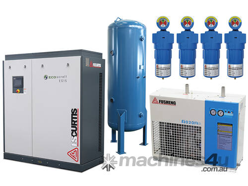 caption CVA Compressors - Eco Scroll Oil-Free 15kw Oil Free Compressor Ultimate Package