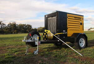 AG250T - 250cfm Rotary Screw Compressor: Diesel Driven, Mounted on a Heavy Duty Trailer