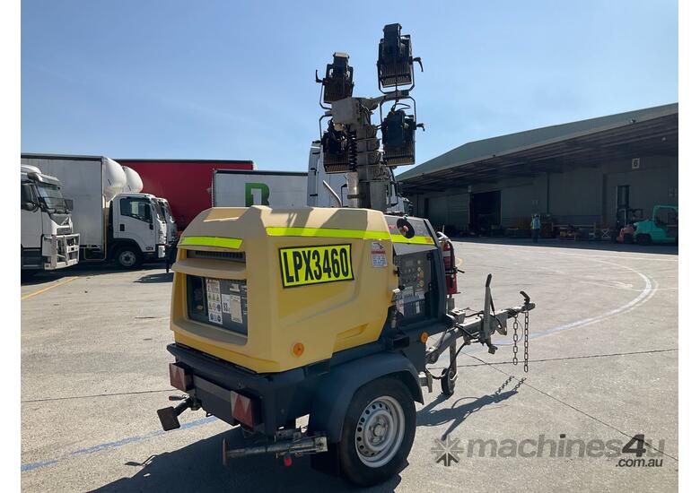 caption 2021 Atlas Copco Hilight H6+ Single Axle Light Tower Trailer
