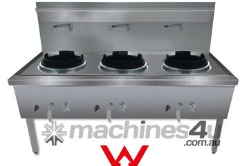 Gasmax Stainless Steel Waterless Nature Gas Triple Wok Chimney Burner Ww 3Nc