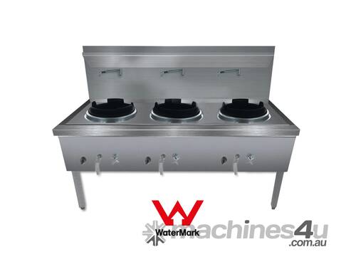 Gasmax Stainless Steel Waterless Nature Gas Triple Wok Chimney Burner Ww 3Nc