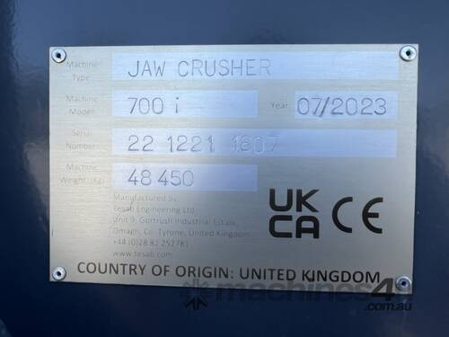2023 Tesab 700i Jaw Crusher (Steel Tracked)