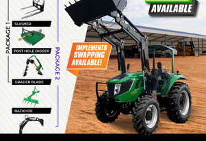 AgKing - 90HP Tractor ROPS 4WD AK904R with FEL & 4in1 Bucket