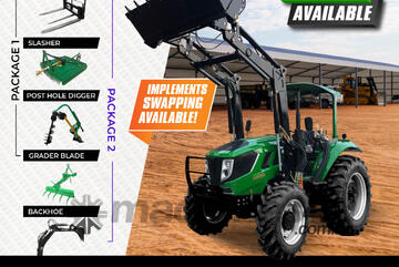 AgKing - 90HP Tractor ROPS 4WD AK904R with FEL & 4in1 Bucket