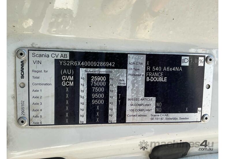 2021 Scania R540 Prime Mover Sleeper Cab