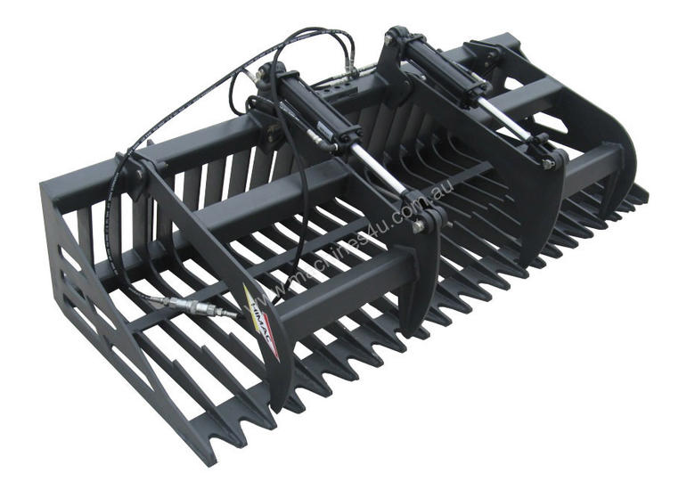 Hire himac NEW RAKE GRAPPLE GRAB BUCKET SKID STEER TRACK LOADER ...