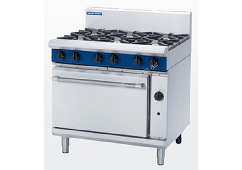 caption 6 BURNER GAS COMMERCIAL RANGE with OVEN Beneath