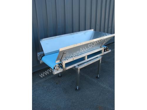 Stainless Steel Motorised Belt Conveyor Feeder - 1.13m long