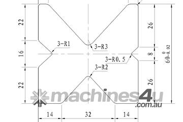 60MM SQ X 835MM SEGMENTED MULTI VEE DIE | 4 SELF CENTERING V'S | 8/16/32/48MM