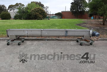 Stainless Steel Auger Feeder Screw Conveyor - 4.45m Long Screw