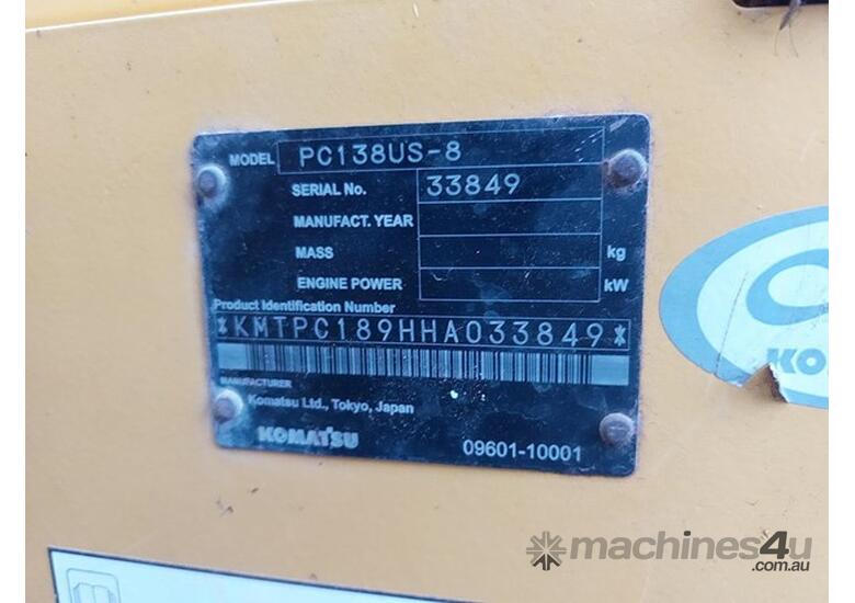 caption 2017 KOMATSU PC138US-8 Excavator