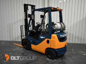 Used toyota 8fg18 forklift for sale 3700mm 2 stage clear view mast pneumatic tyres - picture0' - Click to enlarge