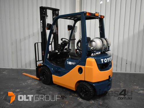 Used toyota 8fg18 forklift for sale 3700mm 2 stage clear view mast pneumatic tyres